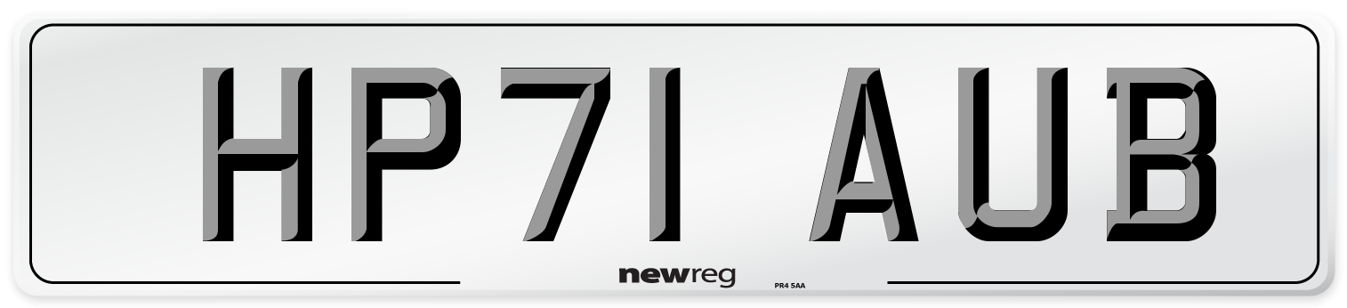 HP71 AUB Number Plate from New Reg
